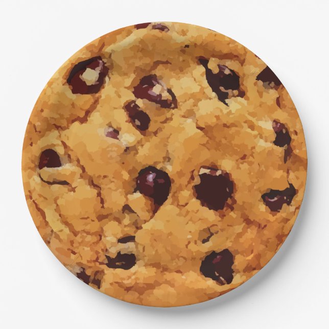 Plato De Papel Galleta de microprocesador de chocolate (Anverso)