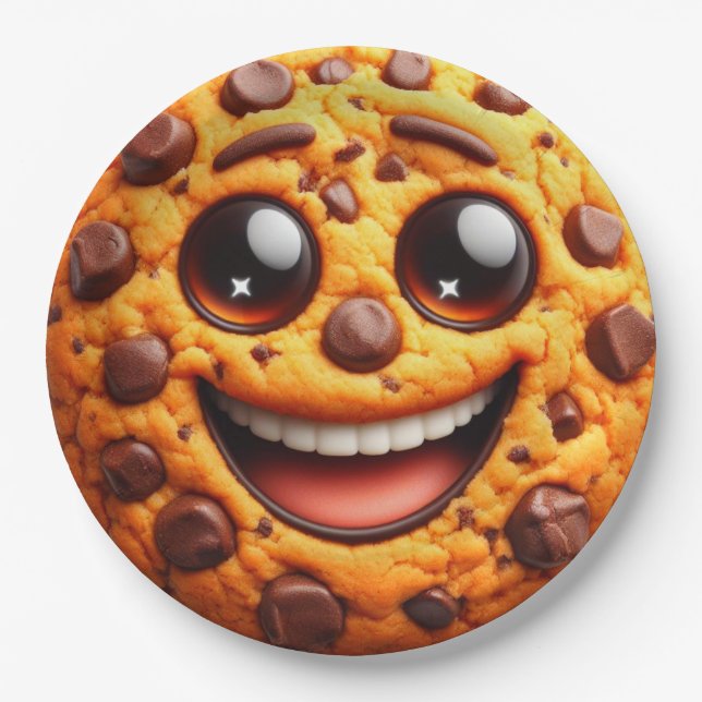 Plato De Papel Galleta sonriente. (Anverso)