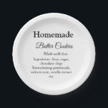 Plato De Papel Galletas caseras de mantequilla hechas con amor añ<br><div class="desc">Diseño</div>