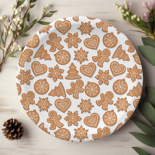 Plato De Papel Galletas de Hombre de Jengibre Navideñas Lindas