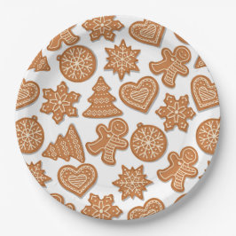Plato De Papel Galletas de jengibre de Navidad