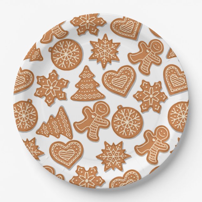 Plato De Papel Galletas de jengibre de Navidad (Anverso)