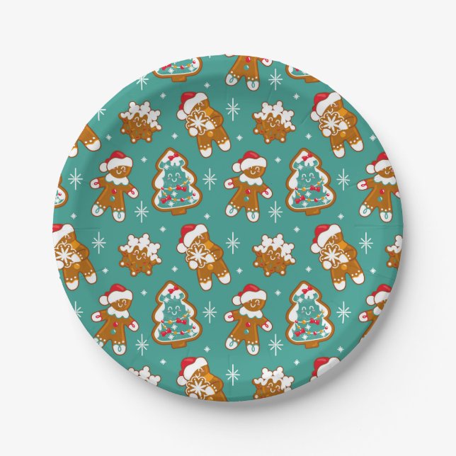 Plato De Papel Galletas de jengibre de Navidad (Anverso)
