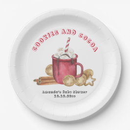 Plato De Papel galletas de navidad y ducha de cacao para bebés