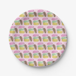 Plato De Papel Galletas de Pasta Francesa Macarón Macarons Pastel