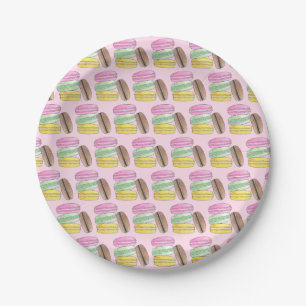 Plato De Papel Galletas de Pasta Francesa Macarón Macarons Pastel