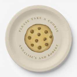 Plato De Papel Galletas Dulces Postre Simple Chips De Chocolate