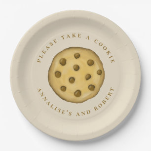 Plato De Papel Galletas Dulces Postre Simple Chips De Chocolate
