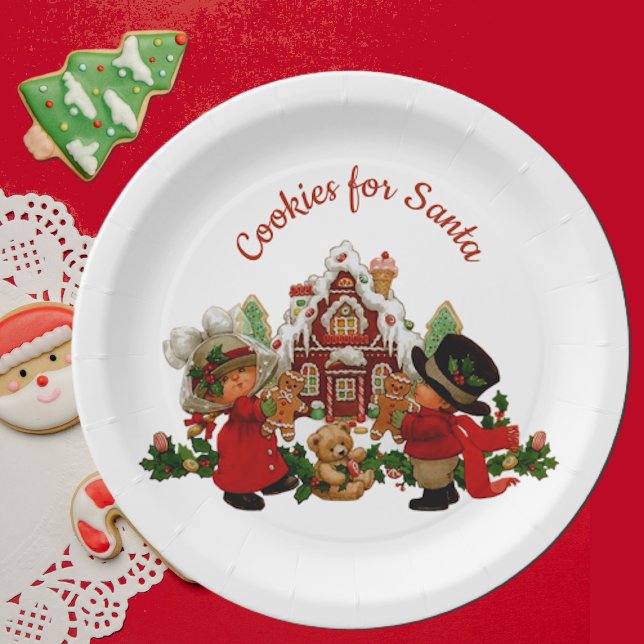 Plato De Papel Galletas para la casa de pan de Santa Gingerbread (Subido por el creador)