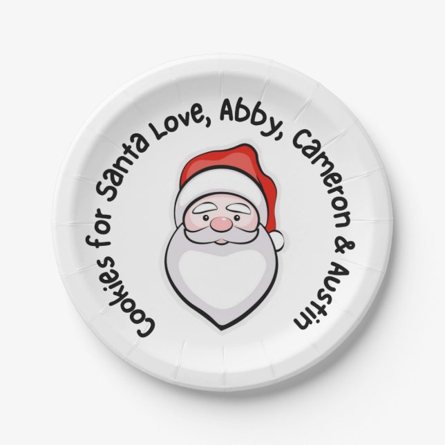 Plato De Papel Galletas para santa (Anverso)