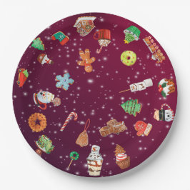 Plato De Papel Galletas, pasteles y cacao