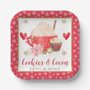 Plato De Papel Galletas Rojas y Dulce de Leche para el Baby Showe