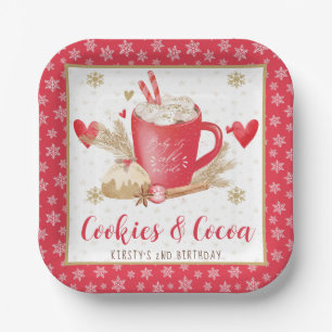 Plato De Papel Galletas Rojas y Fiesta de Cumpleaños de Cocoa