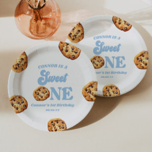 Plato De Papel Galletas y Leche Cumpleaños 1 año Sweet One