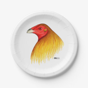 Plato De Papel Gallo de pelea doblado
