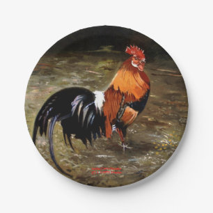 Plato De Papel Gallo/Galo/Rooster