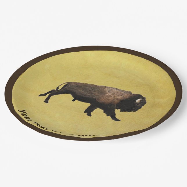 Plato De Papel Galloping Bison (Angular)