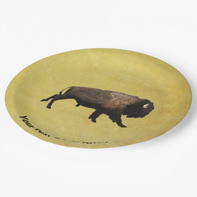 Plato De Papel Galloping Bison (Angular)