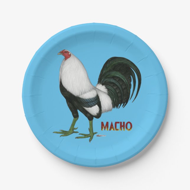 Plato De Papel Gamecock Macho Duckwing (Anverso)
