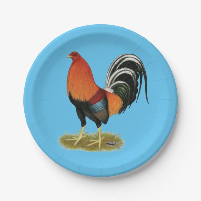 Plato De Papel Gamecock Wheaten Rooster (Anverso)