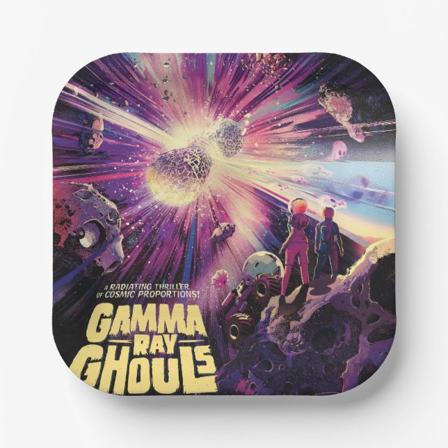 Plato De Papel Gamma Ray Burst Pulsars Kilonova Colisión cósmica (Anverso)