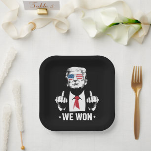Plato De Papel Ganador Trump Ganamos Día de Inauguración 47º 