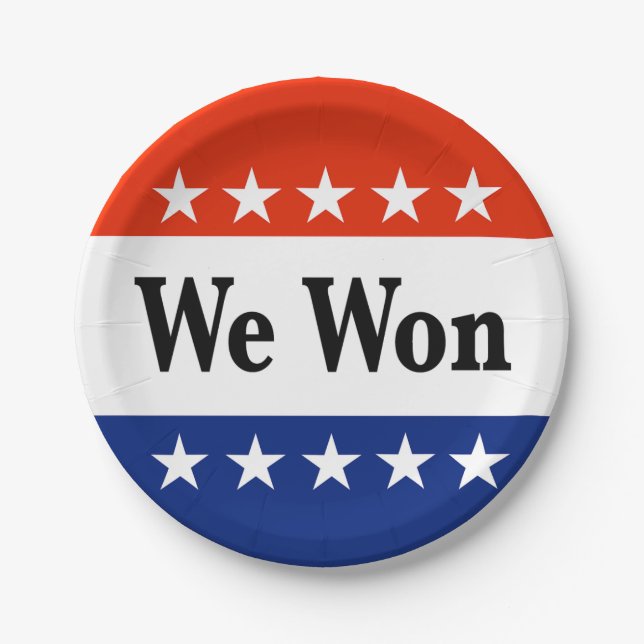 Plato De Papel Ganamos Elecciones 2026 (Anverso)