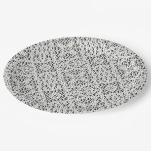 Plato De Papel Ganchillo Falso Blanco