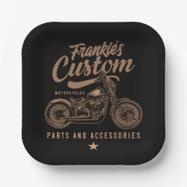 Plato De Papel Garaje de motocicleta Bobber Personalizado de moto