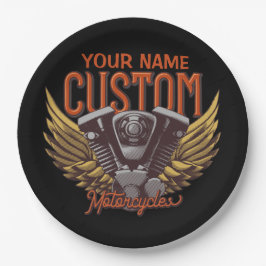 Plato De Papel Garaje de motocicleta personalizada Eagle Wings Bi