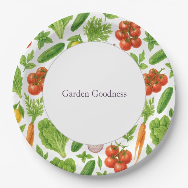 Plato De Papel Garden Goodness Paper Plates — Summer Fresh  (Anverso)