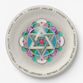 Plato De Papel Garden Star Shabbos