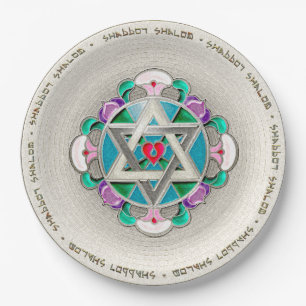 Plato De Papel Garden Star Shabbos