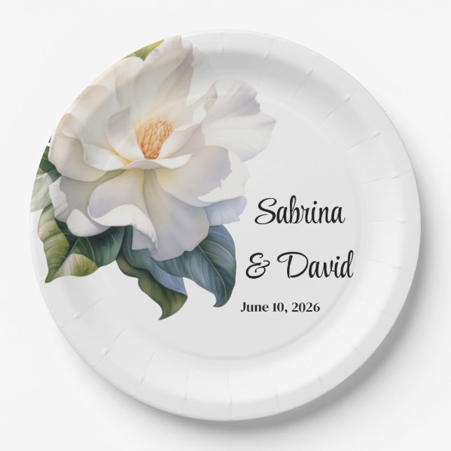 Plato De Papel Gardenia  (Anverso)