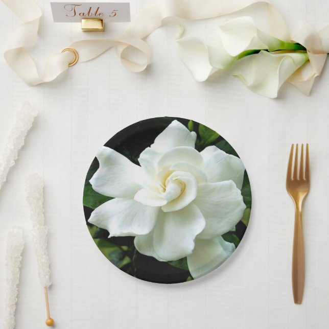 Plato De Papel Gardenia (Boda)