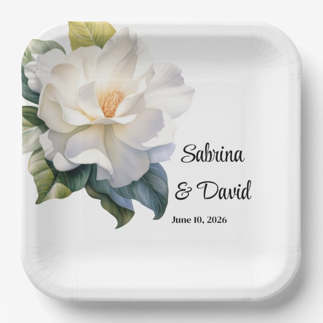 Plato De Papel Gardenia  (Anverso)