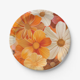 Plato De Papel Gartenparty Retro 1970er Stil