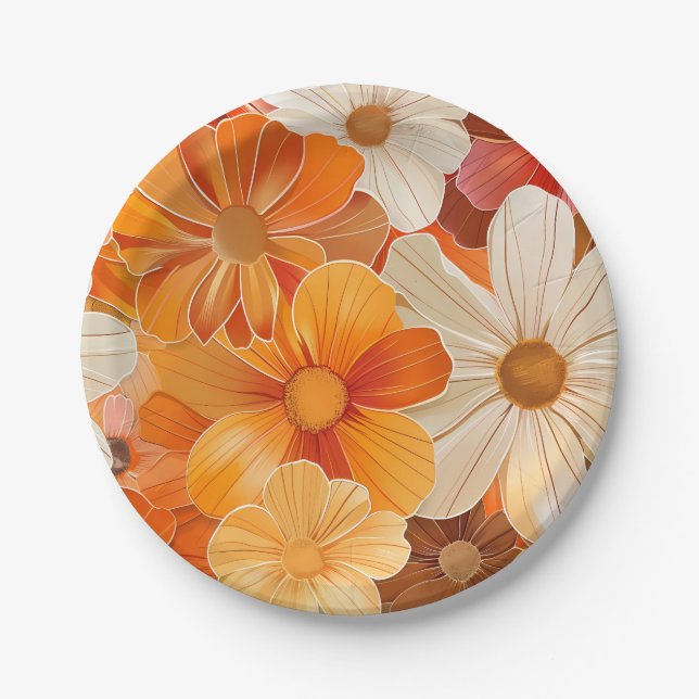 Plato De Papel Gartenparty Retro 1970er Stil (Anverso)