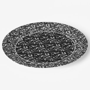 Plato De Papel Gasas de FIESTA de 6 PAPELES en blanco y negro
