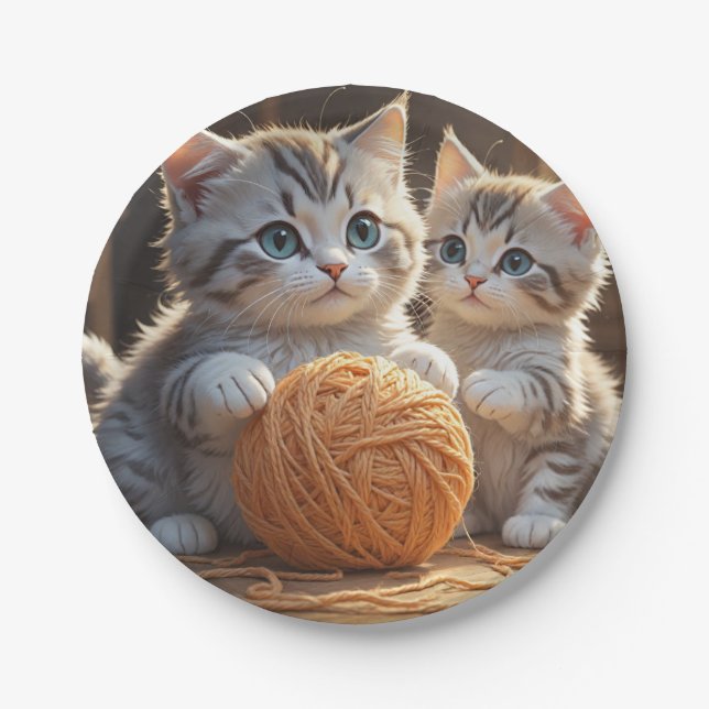 Plato De Papel Gatitos (Anverso)