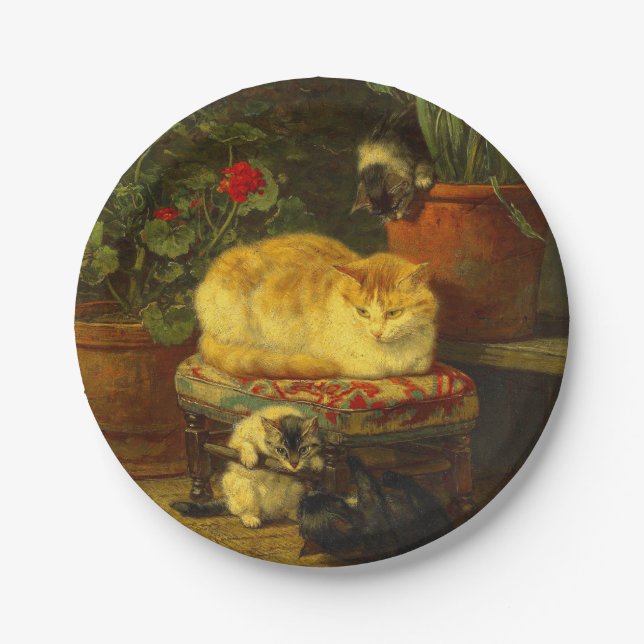 Plato De Papel Gatitos en juego (Anverso)