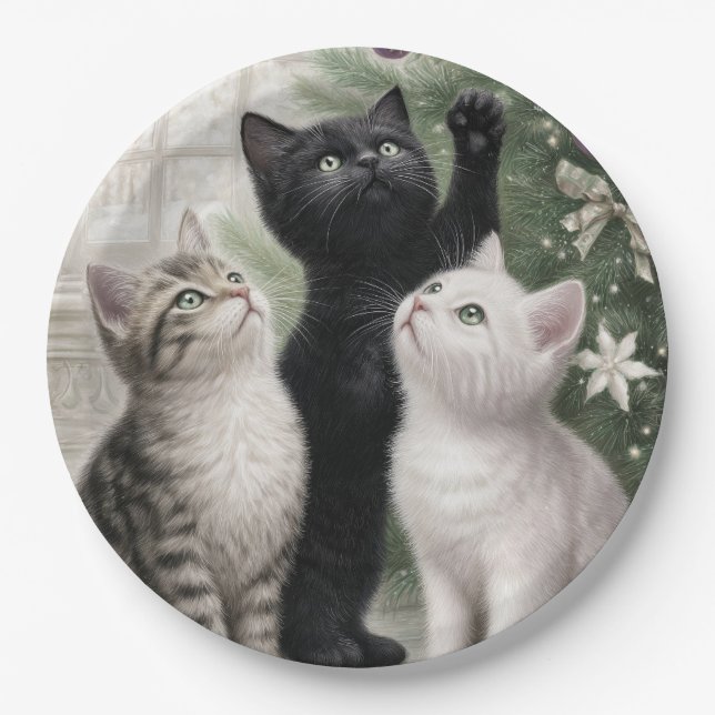 Plato De Papel Gatitos lindos (Anverso)