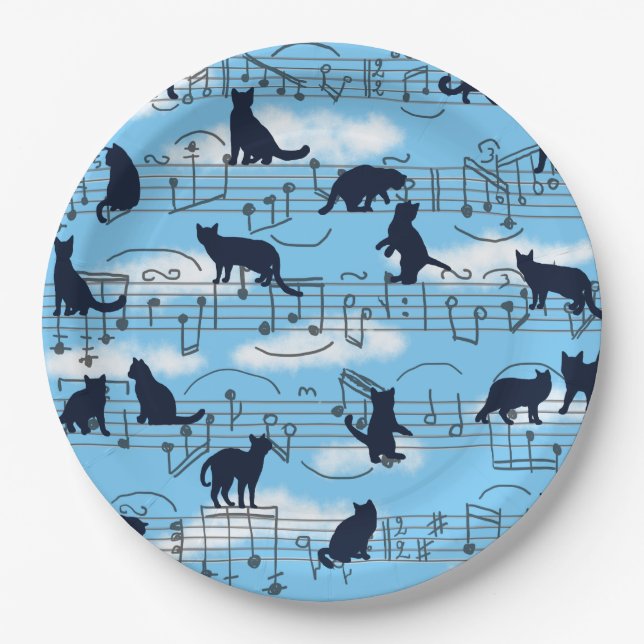 Plato De Papel Gatitos musicales (Anverso)