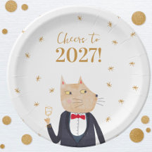 Gato brinda por el Año Nuevo 2027