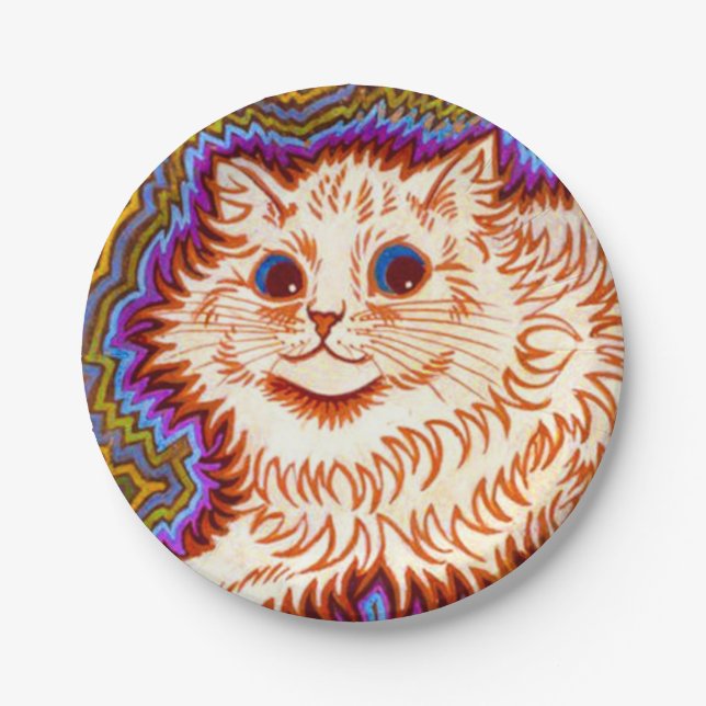 Plato De Papel Gato Caleidoscopio (Anverso)