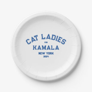 Plato De Papel Gato Damas De Kamala 2024 Fiesta De Estado Persona