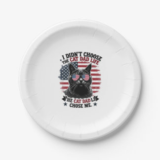 Plato De Papel Gato de la bandera americana vintage Papá Día del 