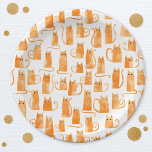 Plato De Papel Gato de Naranja divertido<br><div class="desc">Pequeños gatos de jengibre naranjas de acuarela. Arte original de Nic Squirrell. Perfecto para los amantes de los animales.</div>