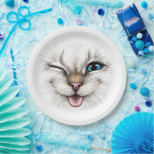 Plato De Papel Gato de Winking