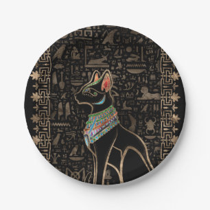 Plato De Papel Gato egipcio - Bastet